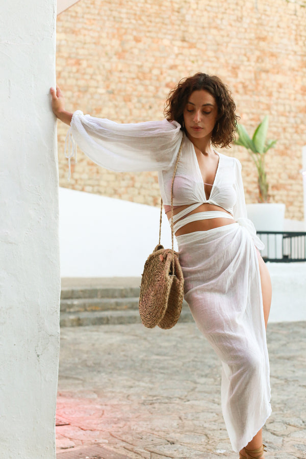 Crop Bahamas Blouse Long Sleeves